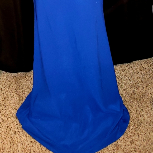 Emerald Sundae Royal Blue Women's Fitted Gown - Picture 4 of 7